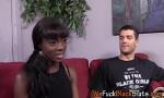 Vidio Bokep Ebony babe spitroasted