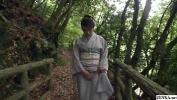 Bokep Full Amazingly beautiful JAV milf Akemi Horiuchi in a kimono flashes her lower body while outdoors in a forest before kneeling to perform a blowjob in HD with English subtitles 3gp online