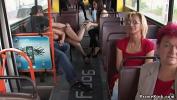 Video Bokep Stunning blonde is pussy and mouth fucked outdoors then dragged by master and mistress in public bus where got spanked and fucked mp4