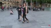 Nonton Bokep Online Spanish hottie Samia Duarte walked with hands in box tie in public streets by Princess Donna Dolore and James Deen then fucked in van 3gp